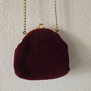 a new day Burgundy Clutch with Gold Chain
